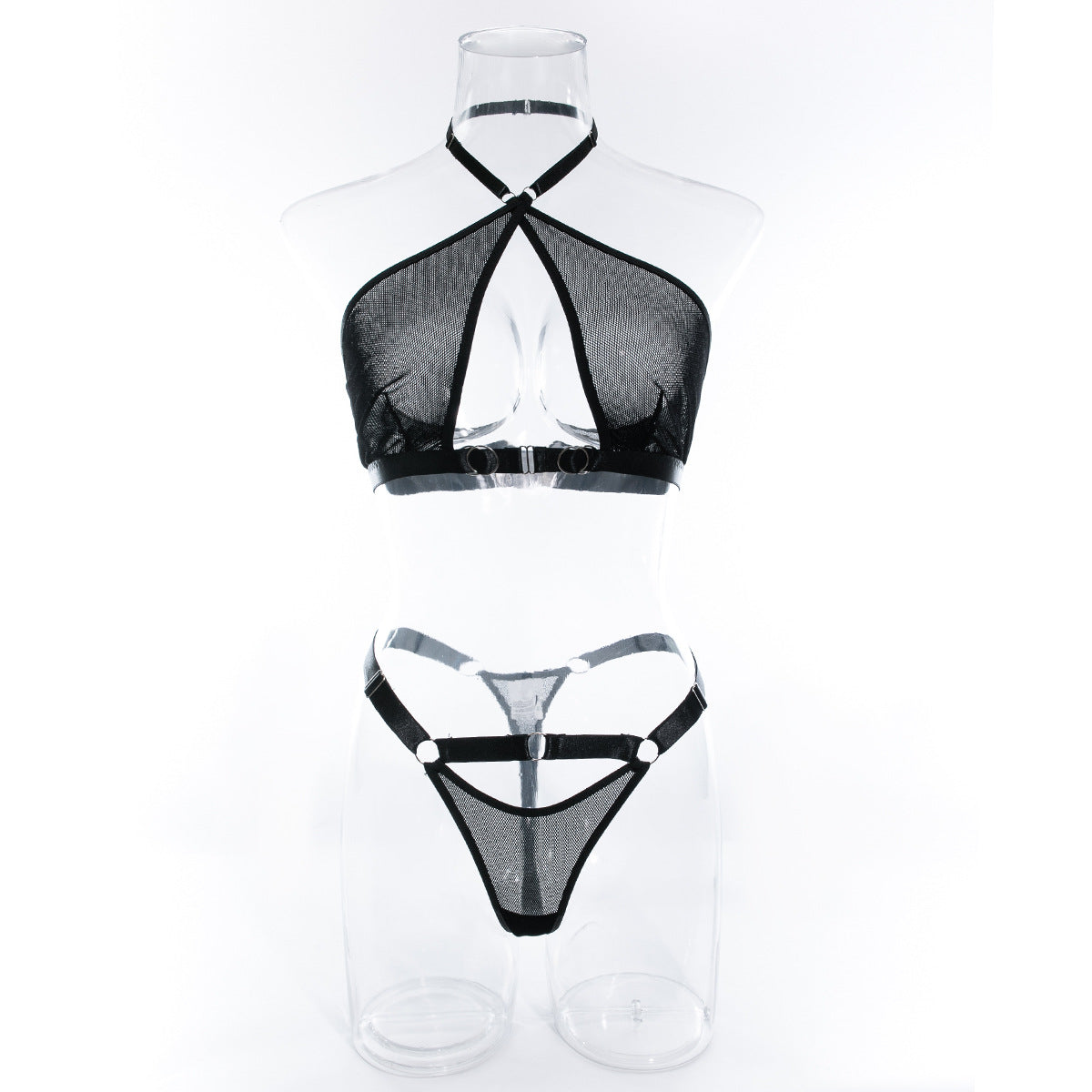 Conjunto Índigo — halter negro minimalista