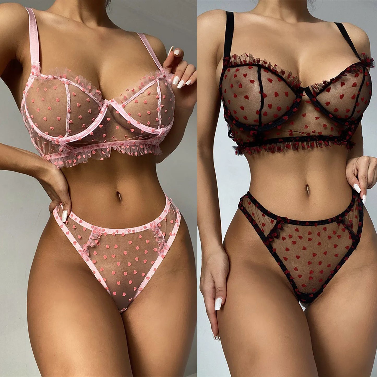Conjunto Delia — malla y encaje sin costuras