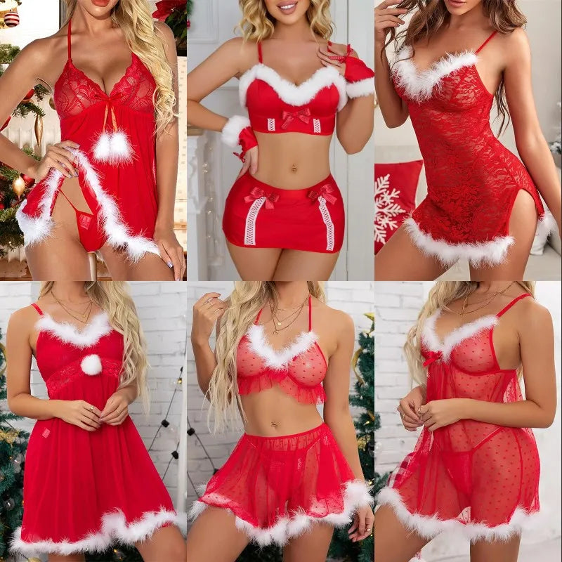 Picardías Katia — encaje rojo de Navidad